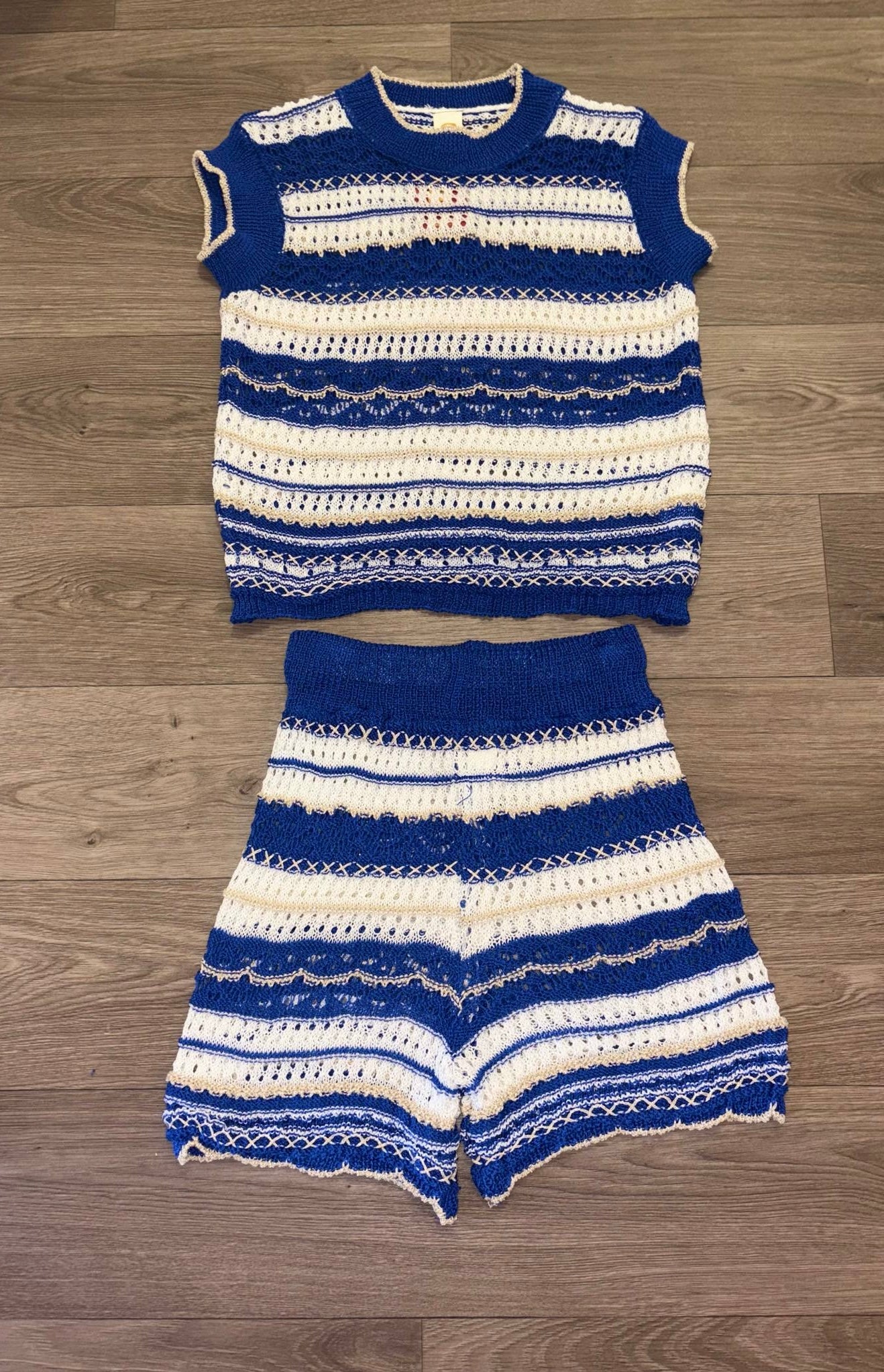 Crochet glitter detail short sets