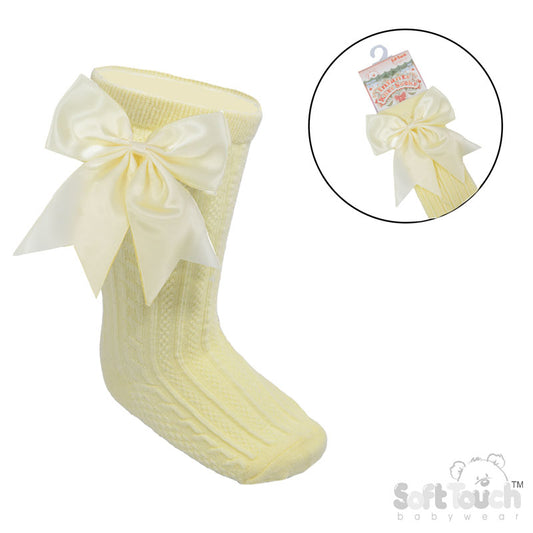 Baby girls knee high bow socks