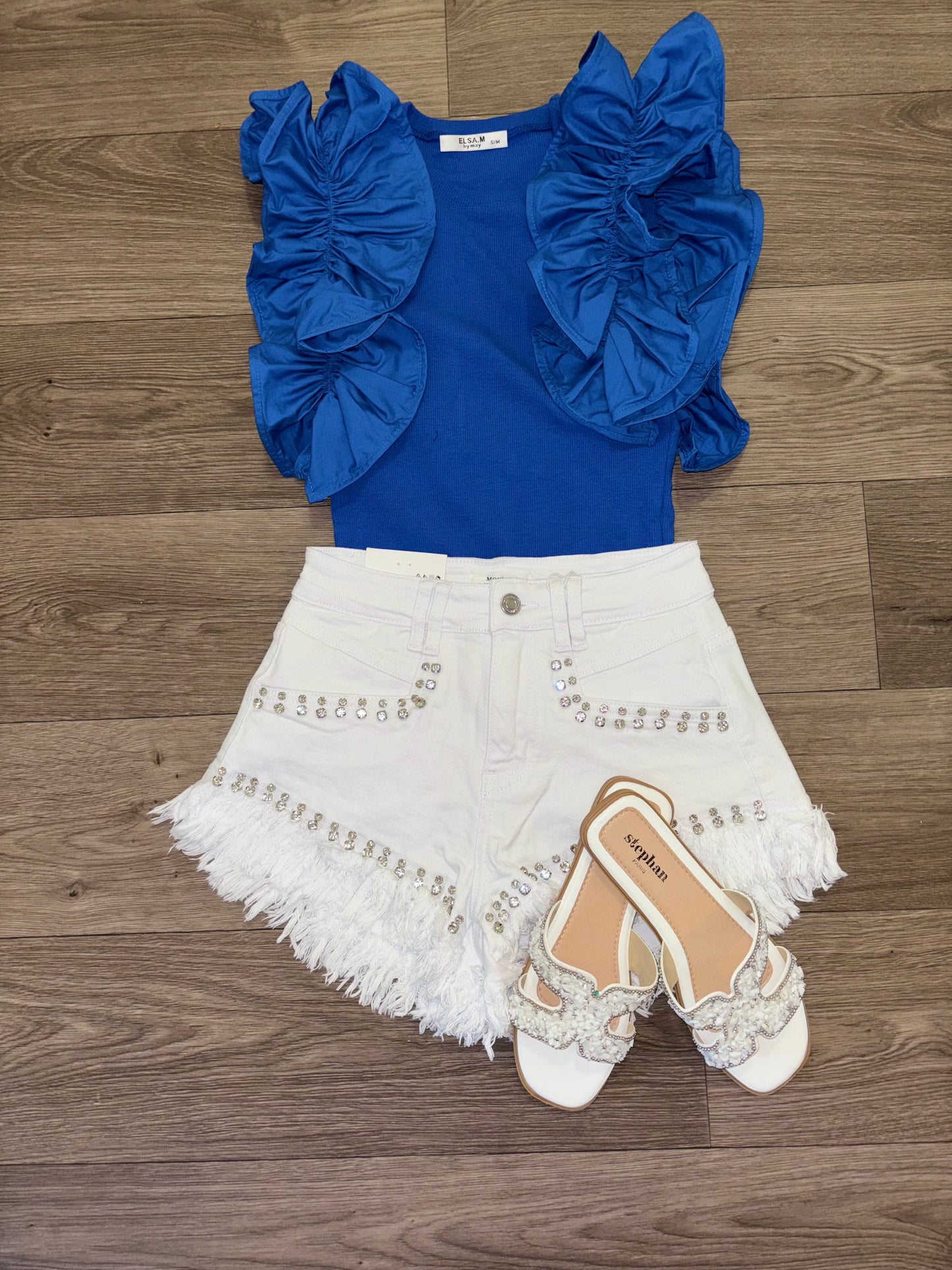 ‘Delilah’ ruffle shoulder tops