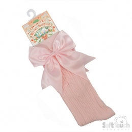 Baby girls knee high bow socks