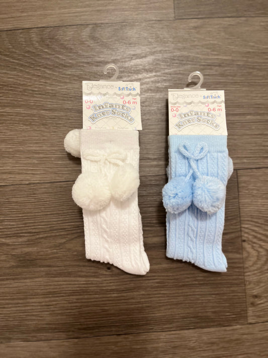 Baby boys pompom knee socks