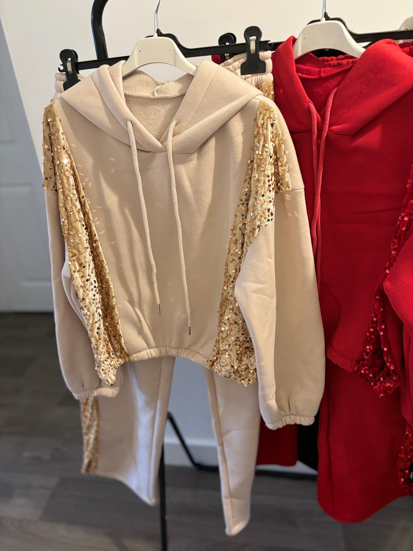 Sequin detail tracksuits