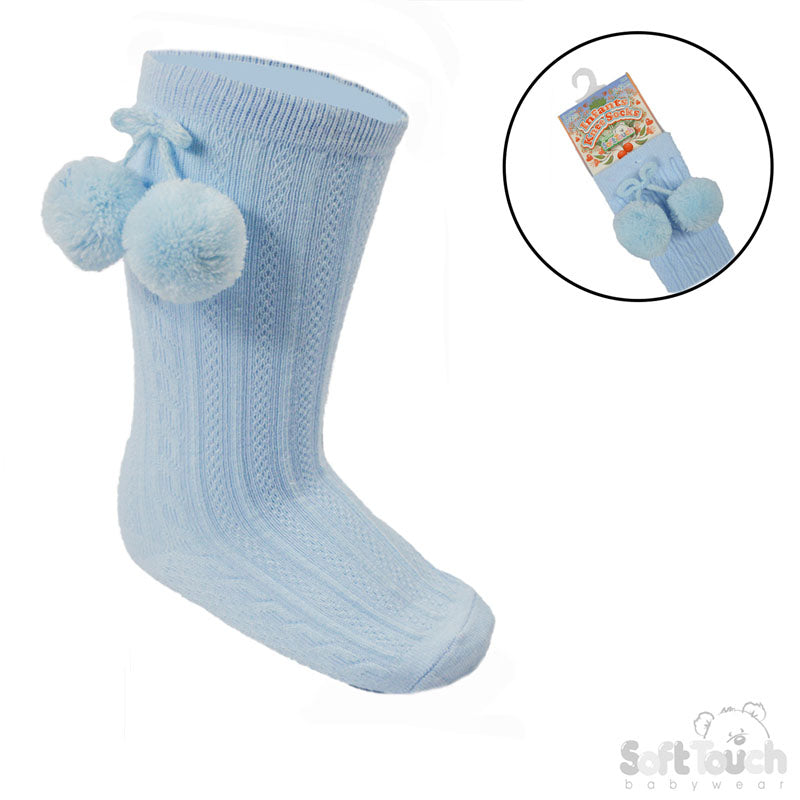 Baby boys pompom knee socks