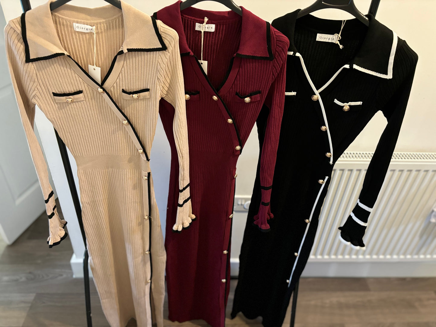 ‘Georgia’ gold button dresses