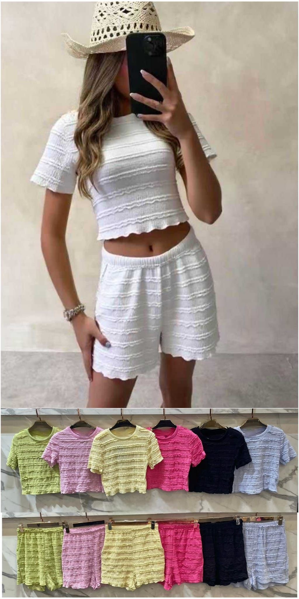 Short set with frill detail