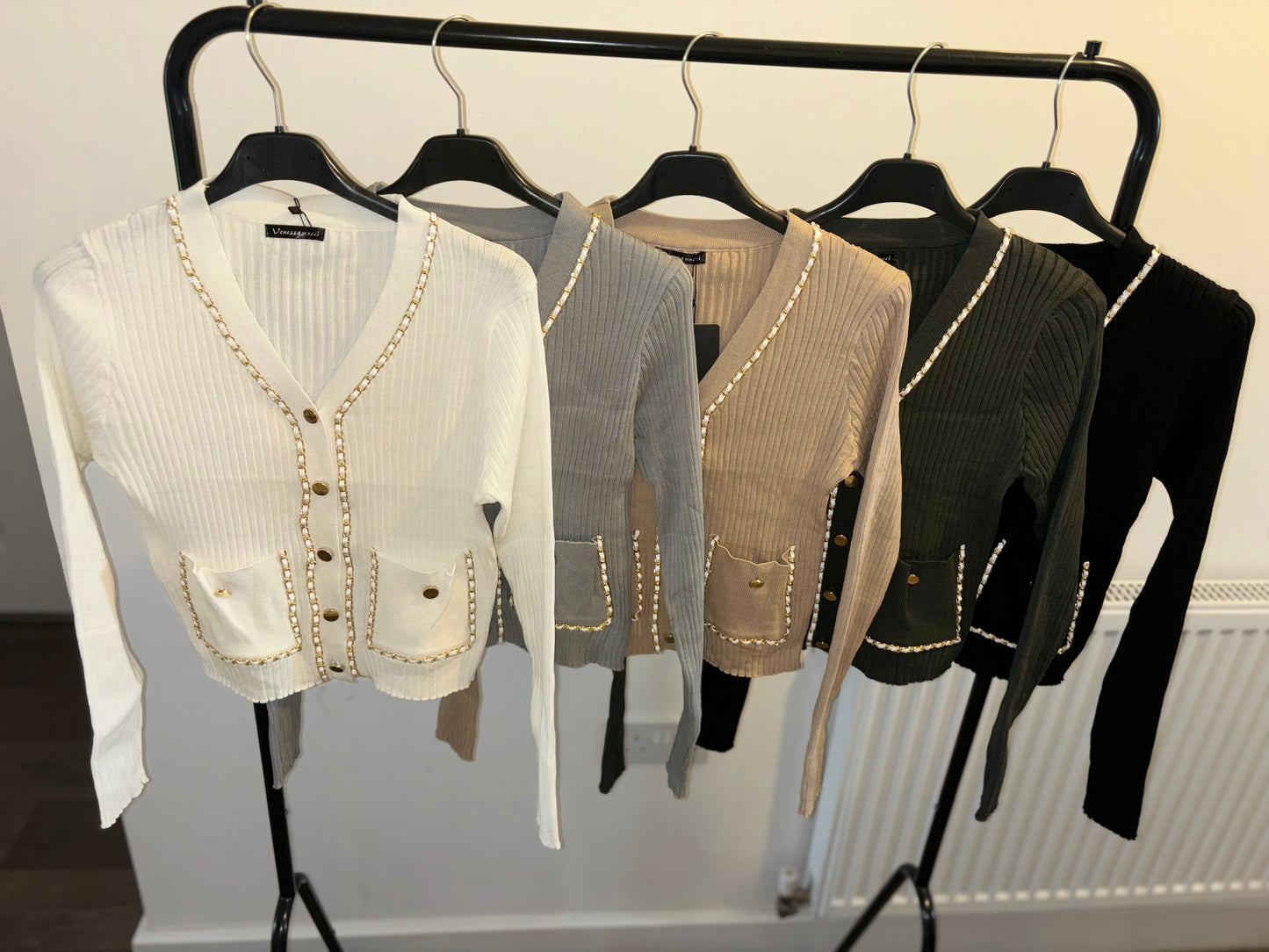 Gold button cardigans