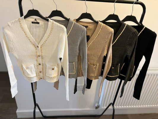 Gold button cardigans